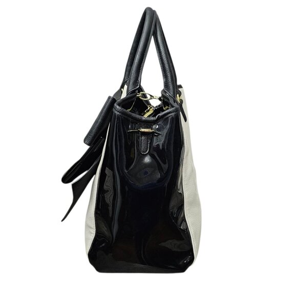Betsey Johnson New Double Big Bow Black And White Satchel Shoulder Handbag - Picture 10 of 16